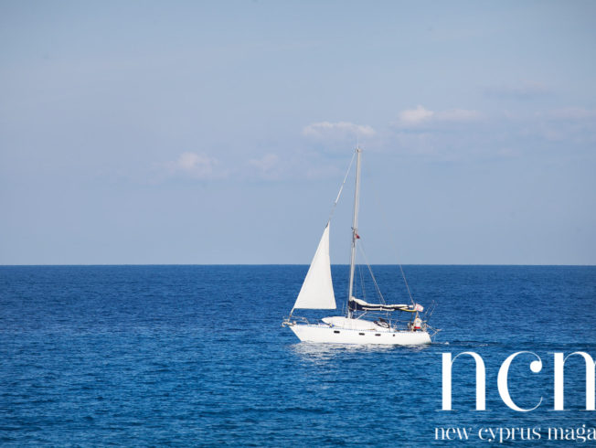 Small sailing boat on the Mediterranean